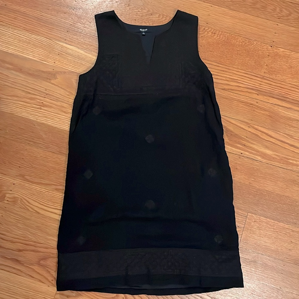 Madewell cotton shift dress w/ mosaic embroidery and pockets